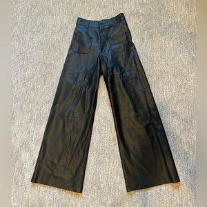 Zara leather marine straight high rise pants size USA 2